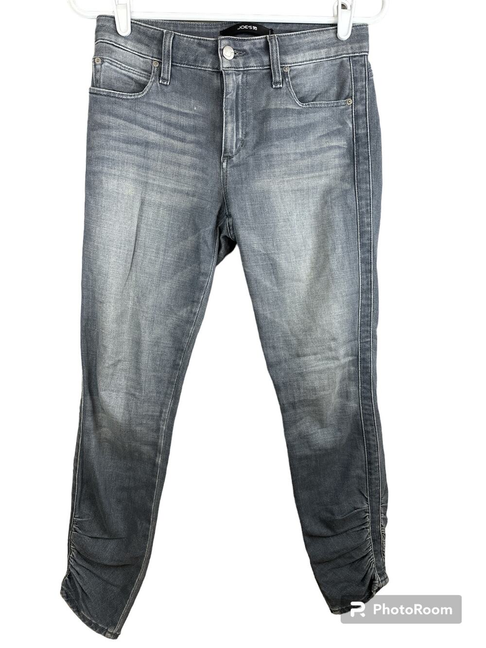 Joe’s Jeans Grey “The Icon” Mid Rise Skinny Ankle Scrunch Sides Jeans Size 25
